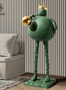 由居创意大肚子国王电视柜走廊落地雕塑样板间售楼处轻奢人物摆件
