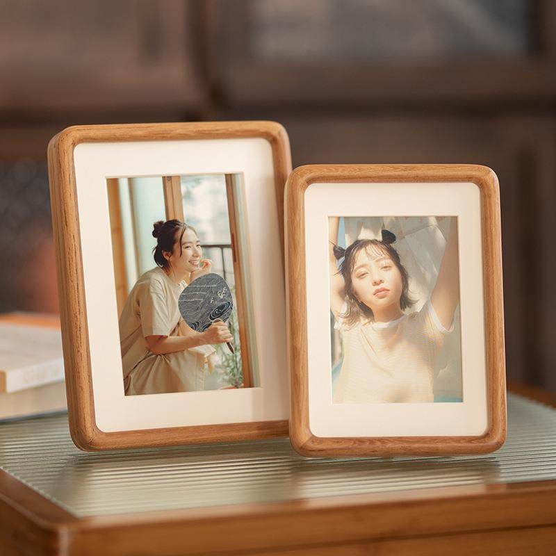 榫卯实木圆角相框摆台6寸7810寸A4冲洗照片做成相框黑胡桃柚木,淘宝优惠券,粉丝福利购,淘宝优惠卷