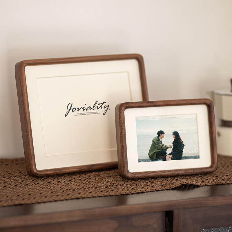 榫卯实木圆角相框摆台6寸7810寸A4冲洗照片做成相框黑胡桃柚木,淘宝优惠券,粉丝福利购,淘宝优惠卷