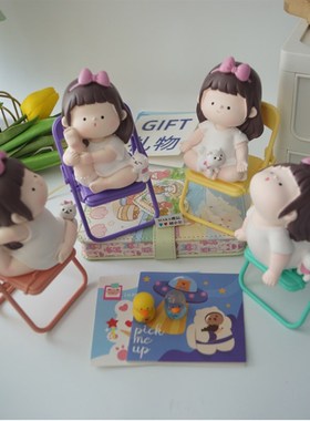 胖fufu~超可爱瑜伽小萌妹摆件装饰汽车健身办公室桌面系创意