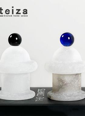 Oteiza样板间软装大理石罐子器皿烛台托盘几何香薰客厅置物架摆设