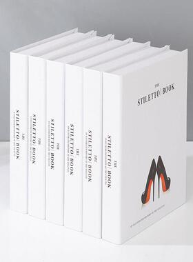 北欧黑白灰假书摆件摄影道具模型客厅电视柜仿真书装饰品创意摆设