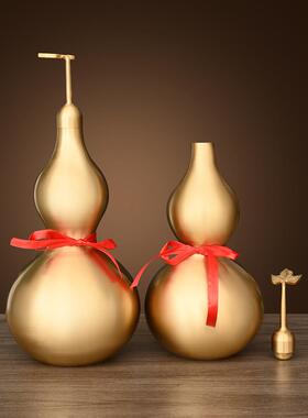 铜葫芦饰品打开铜葫芦挂件门到门家庭客厅办公室光泽开盖空心葫芦