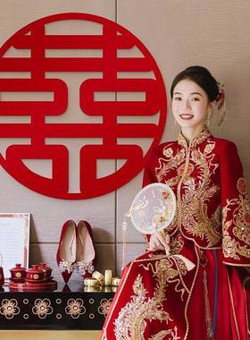 结婚布置大小喜字贴房门套装专用卧室入户门窗户楼梯贴纸婚房装饰