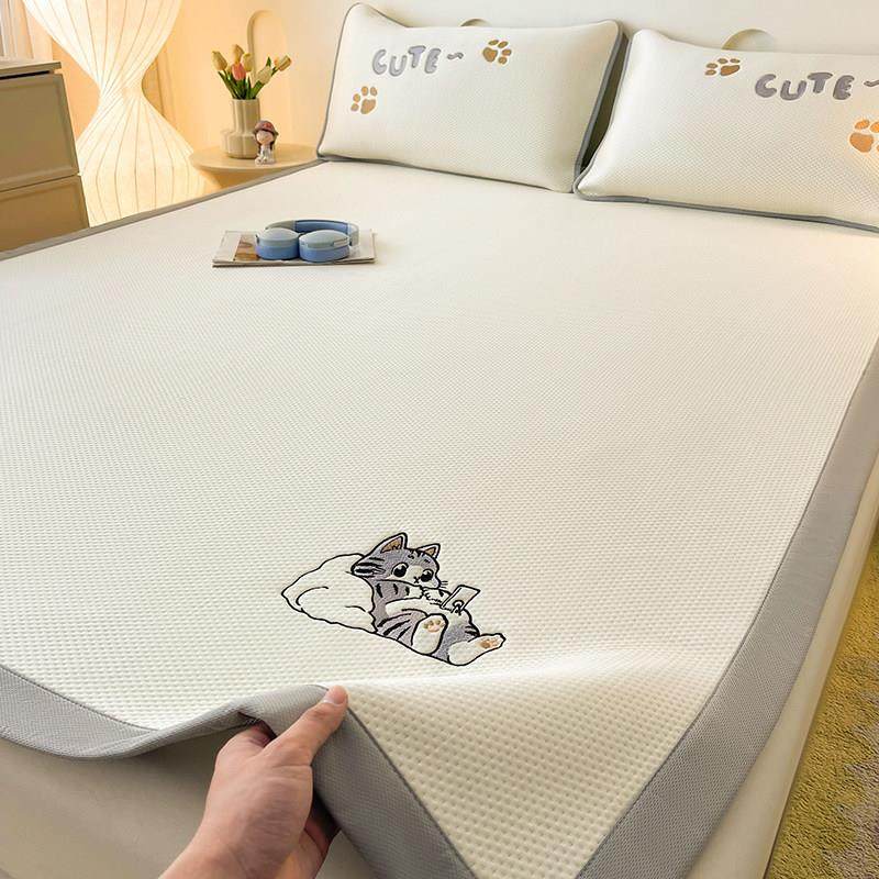 夏可20250425季凉感冰丝豆豆凉三件套机可洗空调软席子席床笠款儿,淘宝优惠券,粉丝福利购,淘宝优惠卷