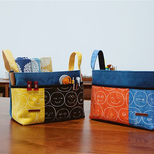 缝物语diy材料包免裁剪手工制作布艺收I纳筐置物袋收纳手提袋双格 - 图0