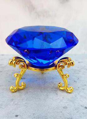 纯手工创意粉色水晶玻璃钻支架摆件客厅柜台桌面装饰拍摄道具送礼