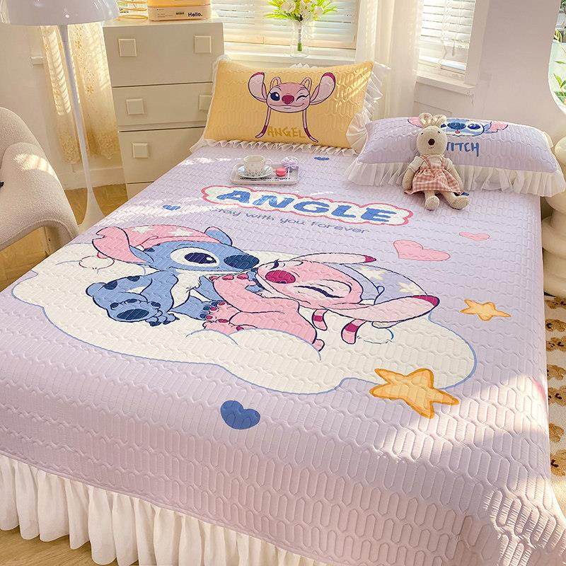 A类卡通史迪仔冰丝乳胶凉席夏凉被四件套床裙床盖款空调被豆豆被,淘宝优惠券,粉丝福利购,淘宝优惠卷