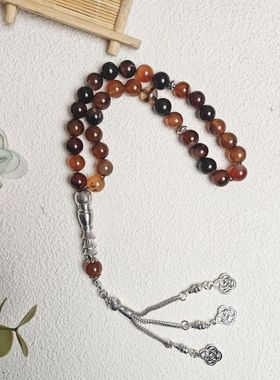 新款33颗10厘彩色人造石头手串赞珠穆斯念珠哈MUSLIM