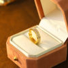 Double-layer semicircle open ring, simple and romantic pearlescent white drop glaze index finger ring, gentle pavé zircon ring, ring