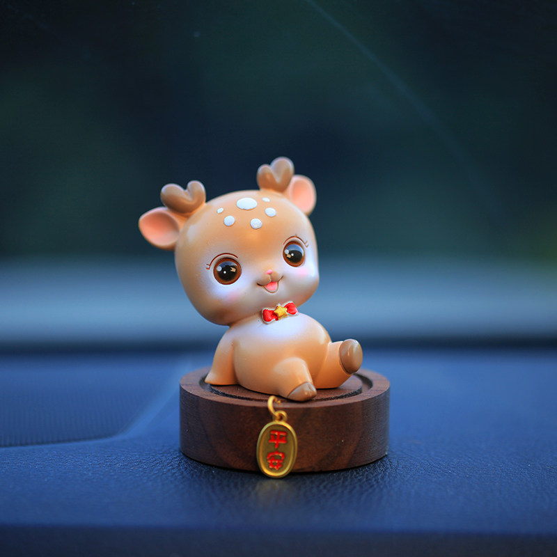 新款可爱一路平安小鹿玩偶公仔汽车摆件车载车内车上中控台装饰品,淘宝优惠券,粉丝福利购,淘宝优惠卷