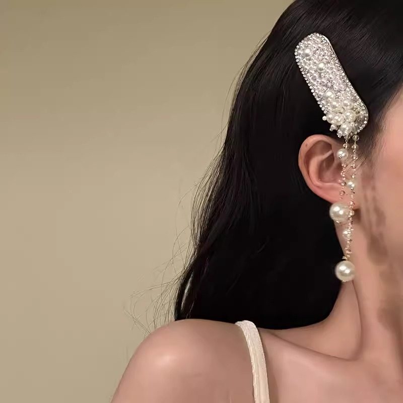 新中式珍珠流苏高级感发夹女小众民族风发饰侧边夹子头饰水钻发卡,淘宝优惠券,粉丝福利购,淘宝优惠卷