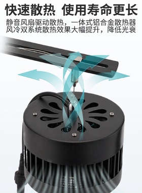 鱼缸变色夹灯圆形led灯可三色调节鱼缸水草灯照明灯爆藻鱼缸灯