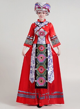 土家族盛装女湘西少数民族成人服恩施西兰卡普舞台演出舞蹈服套装