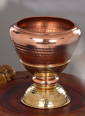 藏式释迦摩尼钵碗圣物钵静音钵居家摆件静心音钵红铜手工打造佛钵