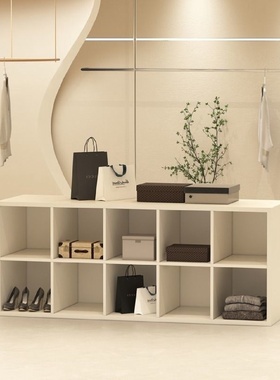 服装店中岛高低桌面桌展示台中间摆放流水鞋包陈列柜女服装展示柜