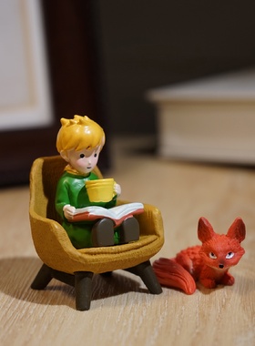 小王子与狐狸迷你小摆件可爱治愈工位办公室书桌面摆放装饰品