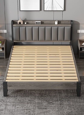 实木床现代简约1.2米出租房经济型双人床主卧1.5米单人工厂直销床