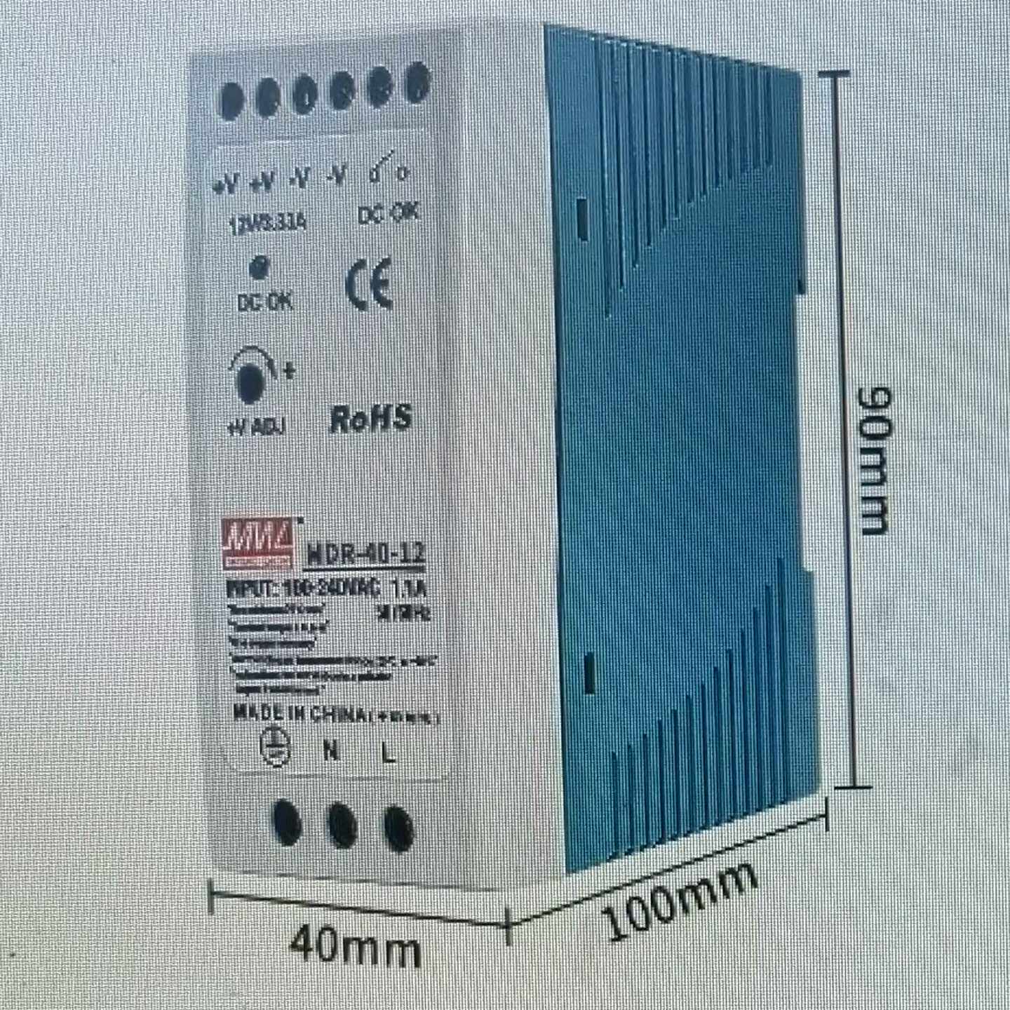 台湾明纬导轨式开关电源MDR-40-121.1A小体积塑料 - 图0
