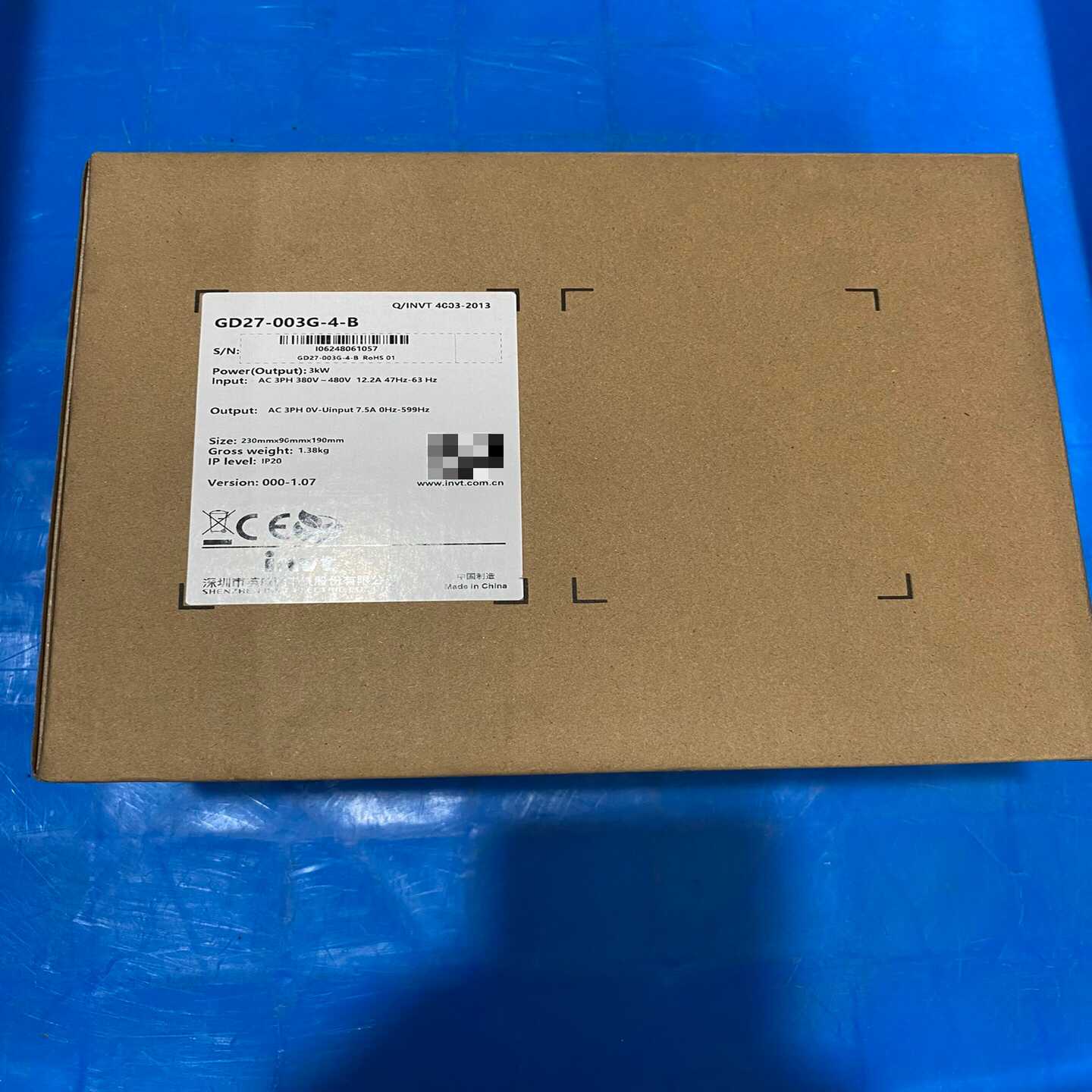 英威腾变频器,型号GD27-003G-4-B,实物图拍摄,全适用 - 图0