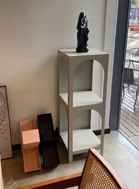 网红书架北欧书柜立式落地客厅置物柜置物架简约现代创意铁艺拱门