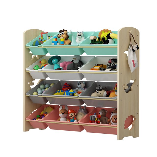 Children's toy storage rack solid wood storage box kindergarten classification cabinet baby bookshelf toy storage artifact household use