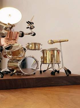 工业风格金属朋克机器人家庭桌面装饰音乐装饰乐器鼓套入口大厅