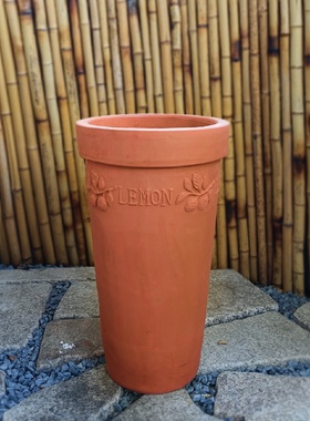 大号高红陶花盆吸水透气陶瓷花盆浮雕艺术兰花盆民宿酒店园艺绿化