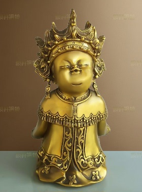 纯黄铜金童玉女摆件压床娃娃一对结婚礼品送新人礼物家居饰品卧室