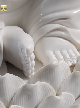 微美12至16寸坐莲布袋佛珠弥勒菩萨佛像家用供奉陶瓷大肚佛像摆件