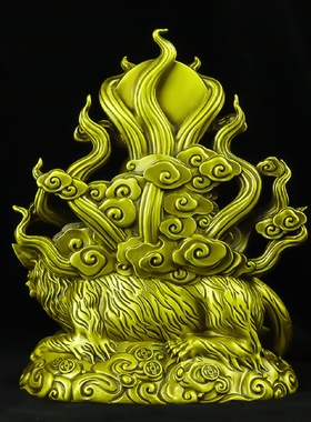 纯黄铜九尾狐摆件九姑娘真身铜像苏妲己娘娘神像仙家堂口供奉大号