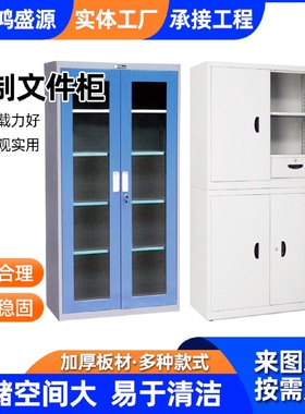 钢制文件柜文件整理收纳柜落地资料文件柜多门带抽屉带钥匙文件柜