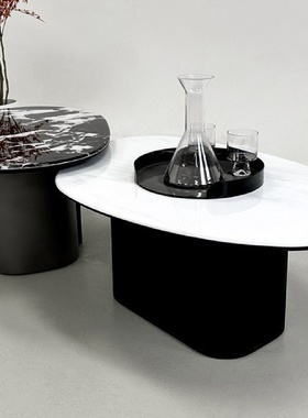 客厅小户型现代烟熏木皮烤漆超晶石大小圆茶几边几组合电视柜地柜