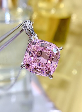 Mujing Jewelry 2023 New 14*14 Cushion Pink 21Ct High Carbon