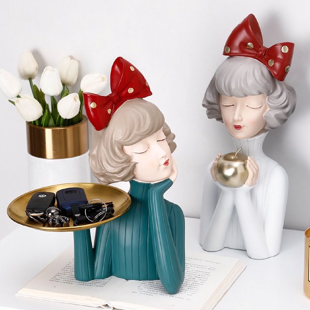 Bubble girl living room entrance key storage ornament Nordic light luxury house moves new home gift home accessories tray