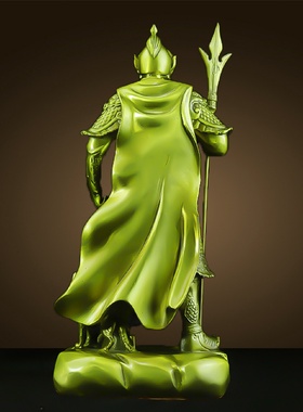 黄铜二郎神二郎真君哮天犬天神将军家居店铺铜神像摆件纯铜杨戬