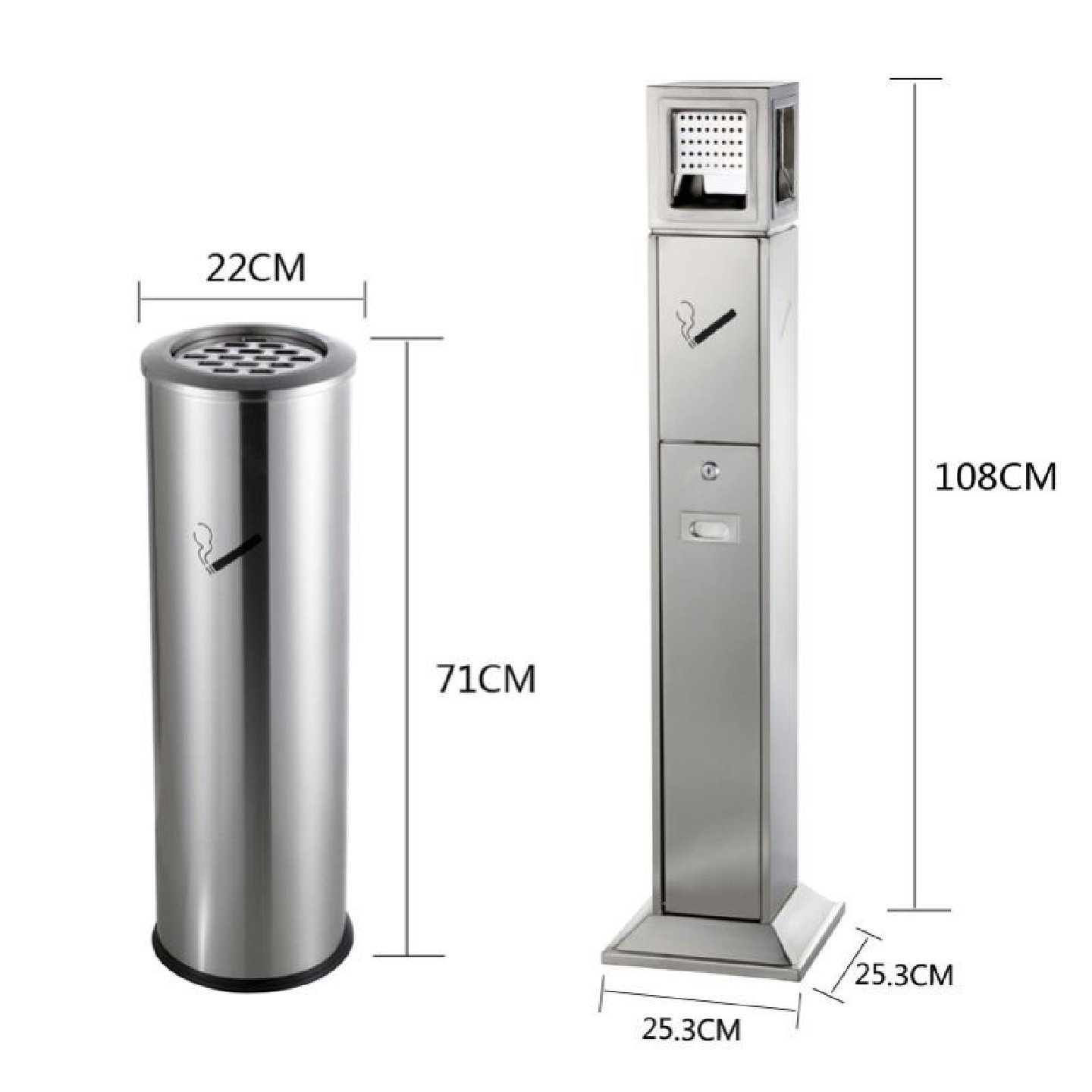 酒店大堂不锈钢立式电梯口垃圾桶带烟灰缸过道吸烟灭烟柱商用餐饮,淘宝优惠券,粉丝福利购,淘宝优惠卷