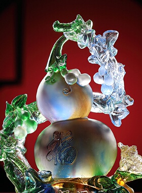 威弗列德琉璃工艺品客厅装饰品新居乔迁店铺开业礼品招财葫芦摆件