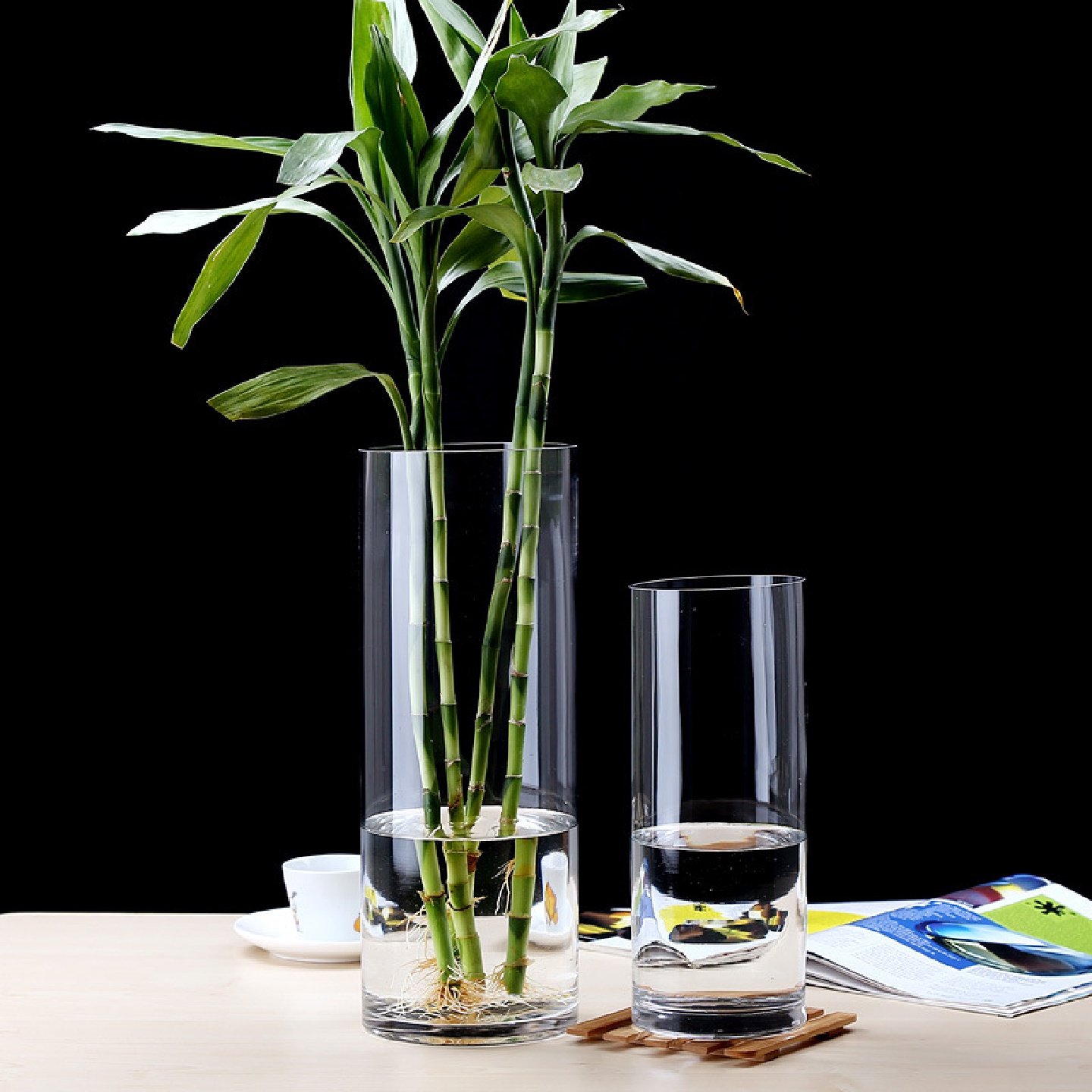 富贵竹花瓶玻璃透明特大号落地直筒花瓶圆形鱼缸酒店家居插花装饰,淘宝优惠券,粉丝福利购,淘宝优惠卷
