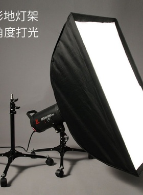摄影重型地灯架带滑轮折叠全金属三脚架摄影棚专业影视闪光灯支架