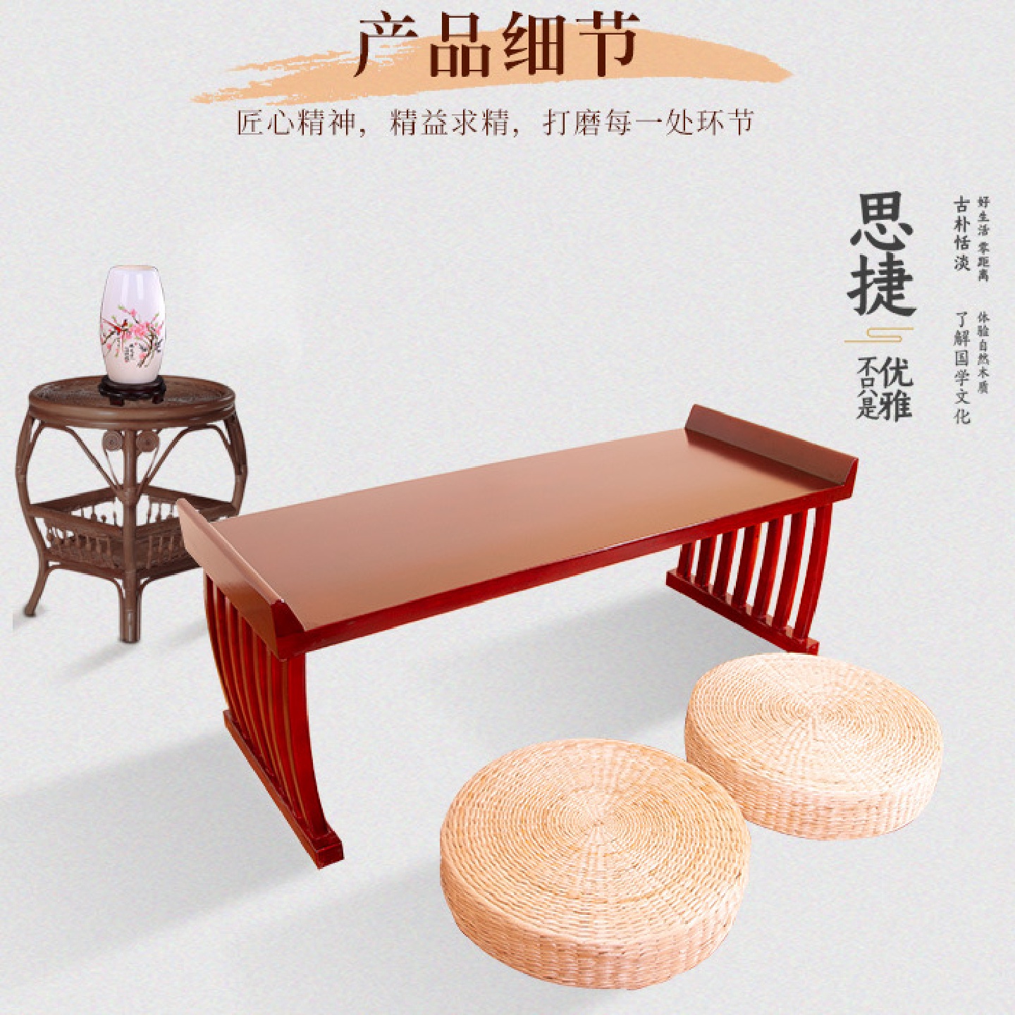 Antique kindergarten Chinese studies tables and chairs solid wood children's Chinese calligraphy table painting and writing training class saddle desk