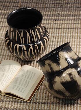 空合中古高级感手工陶瓷花瓶家居摆饰玄关客厅茶几餐柜装饰品