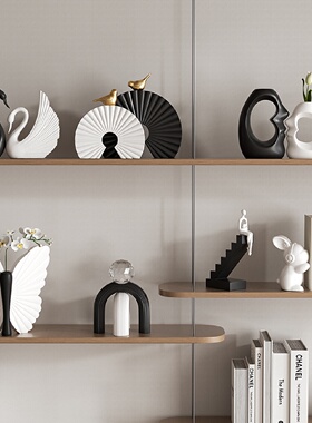 艺术软装客厅摆件展示柜高级感电视柜酒柜样板房家居乔迁装饰品