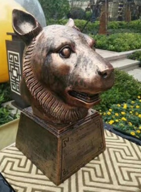 圆明园十二生肖12兽首中号全套铜像创意中式玻璃钢动物头工艺摆件