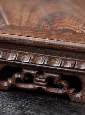 鸡翅木六角形展示架托架实木木质佛像工艺品长方形正方形摆件底座