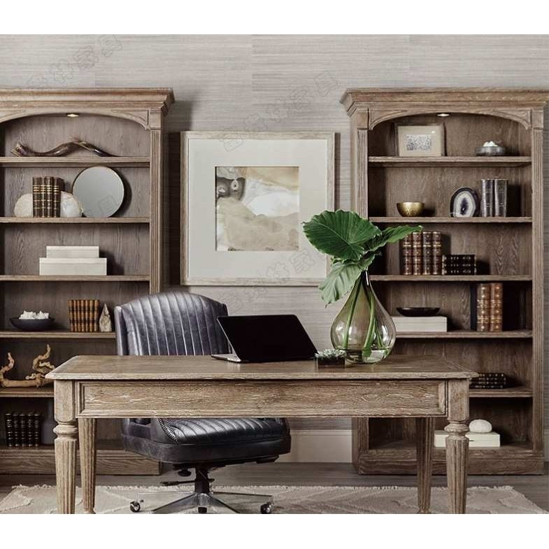 美式乡村实木拱形书柜新古典风化做旧开放式展示柜法式橡木餐边柜,淘宝优惠券,粉丝福利购,淘宝优惠卷