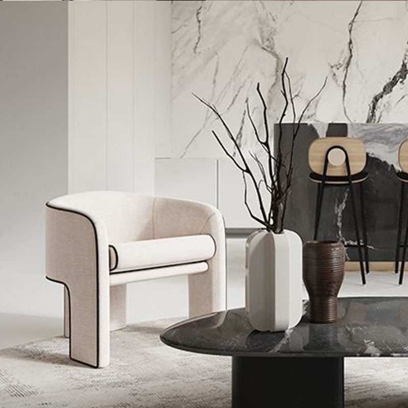北欧轻奢布艺单人沙发椅设计师简约现代客厅酒店售楼处接待休闲椅,淘宝优惠券,粉丝福利购,淘宝优惠卷
