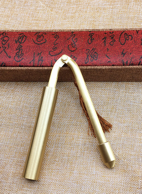 折叠亚光寻龙尺摆件黄铜探测棒高精度专业辅助罗盘仪点穴桌面摆件