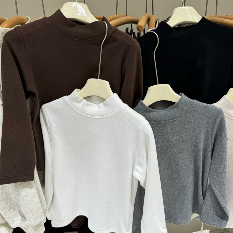 儿童加绒打底衫冬季2025新款纯色男女童百搭德绒加厚长袖T恤内搭,淘宝优惠券,粉丝福利购,淘宝优惠卷