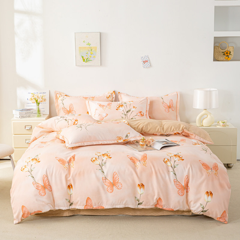 猫猫 清新云朵糯糯棉亲肤四件套床单被套